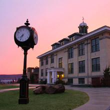 Frisbie Hall at sunset