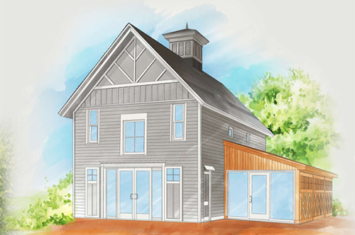 architect rendering of the renovated Carriage House
